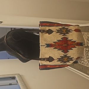 Aztec Pattern Jute Tote